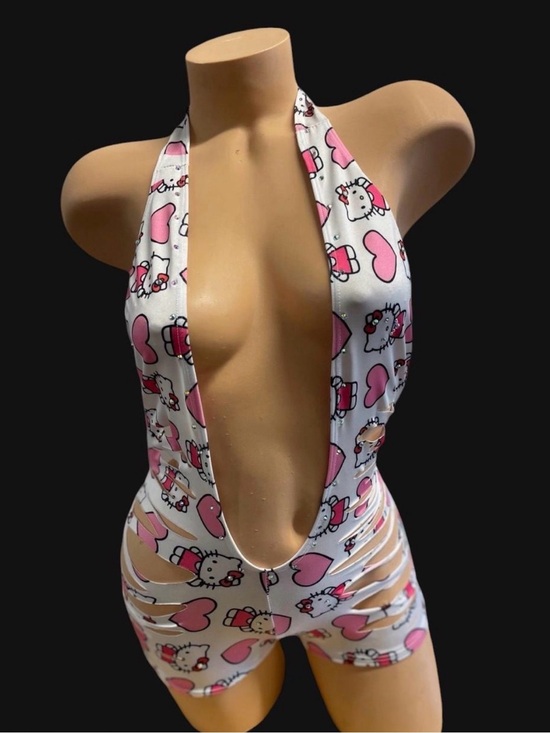 Other - Hello Kitty Pink & White Halter Cutout Romper